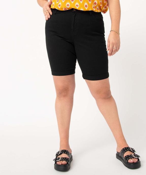 Bermuda à revers en coton stretch femme grande taille - GEMO 4G GT Bermuda à revers en coton stretch femme grande taille vue1 - GEMO 4G GT - GEMO