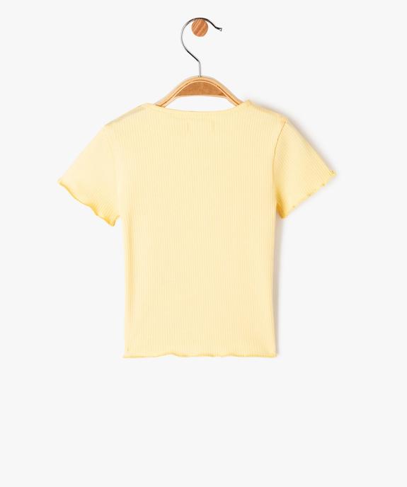 Tee-shirt à manches courtes en maille côtelée bébé fille vue4 - GEMO(BEBE DEBT) - GEMO