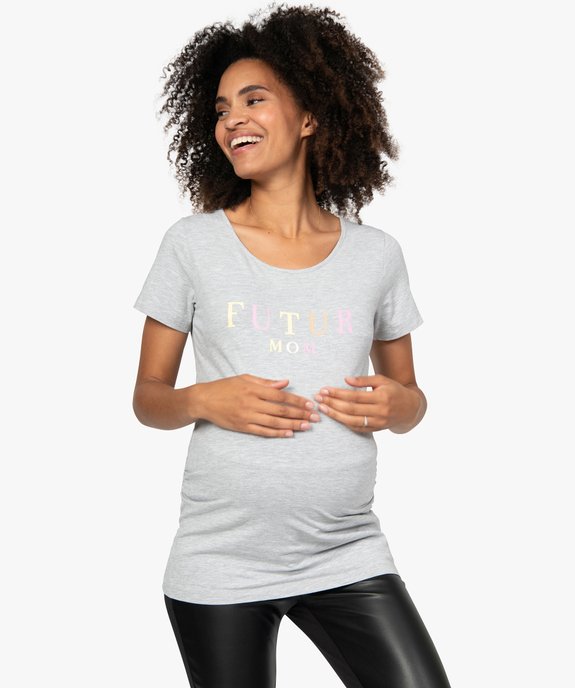 Tee-shirt de grossesse imprimé vue1 - GEMO (MATER) - GEMO