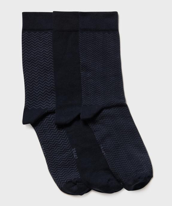 Chaussettes hautes à motifs chevrons homme (lot de 3) vue1 - GEMO(HOMWR HOM) - GEMO