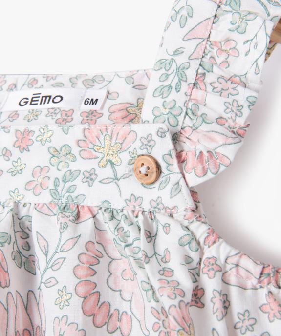 Combishort à bretelles à motifs fleuris bébé fille vue3 - GEMO(BB COUCHE) - GEMO