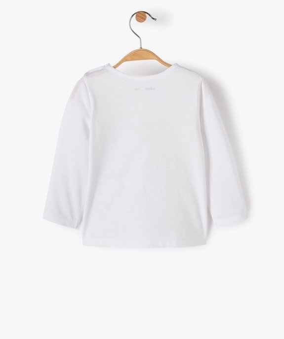 Tee-shirt bébé fille manches longues avec motifs et inscriptions vue3 - GEMO 4G BEBE - GEMO