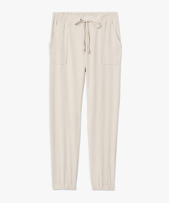 Pantalon femme fluide coupe ample resserrée dans le bas vue4 - GEMO(FEMME PAP) - GEMO