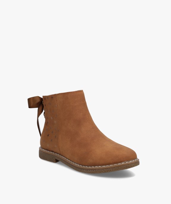 Boots fille en suédine motifs étoiles et ruban décoratif vue2 - GEMO (ENFANT) - GEMO