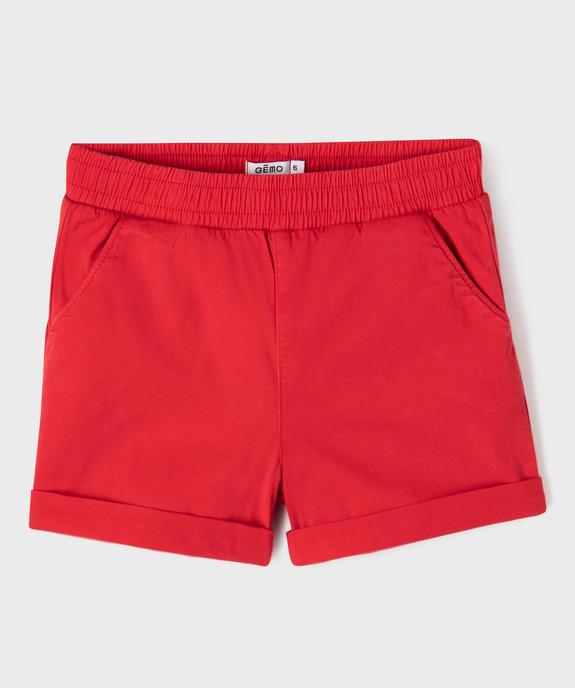 Short ample avec taille élastique en coton stretch fille vue4 - GEMO (ENFANT) - GEMO