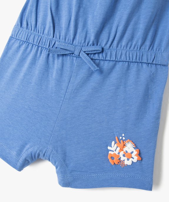 Combishort bébé fille à fines bretelles et volants vue2 - GEMO(BEBE DEBT) - GEMO