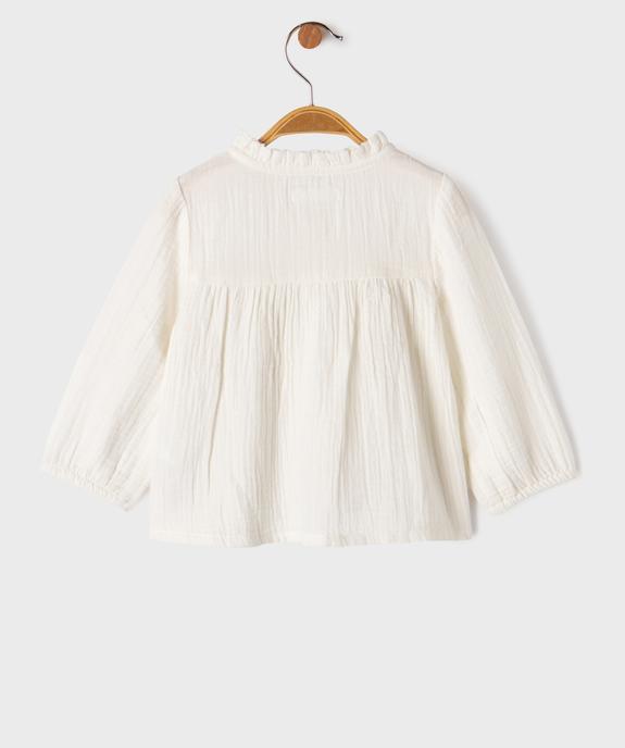 Blouse en gaze de coton avec col froncé bébé fille vue3 - GEMO 4G BEBE - GEMO