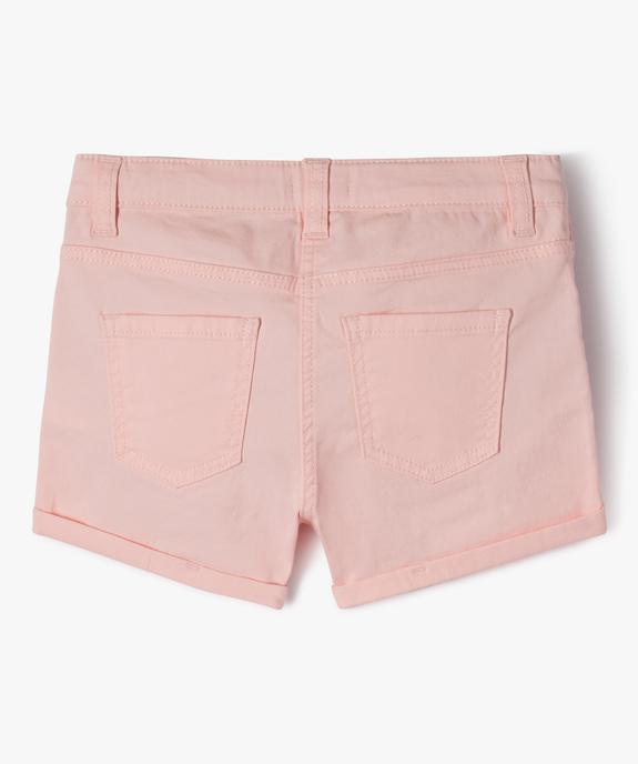 Short en coton stretch avec revers fille vue3 - GEMO (JUNIOR) - GEMO