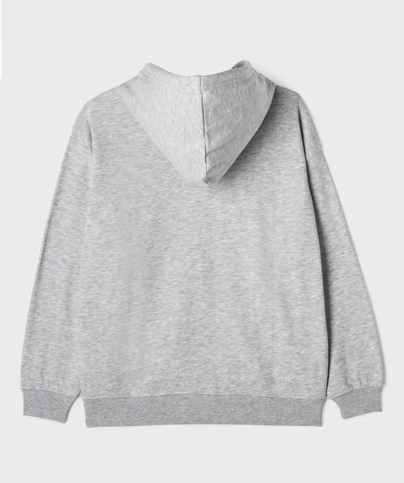 Sweat zippé à capuche fille vue4 - GEMO 4G FILLE - GEMO