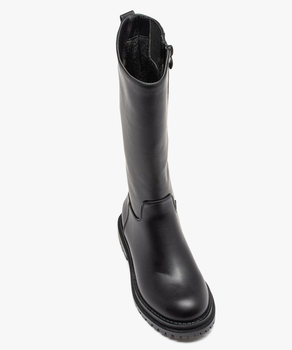 Bottes fille plates unies et fourrées à zip vue5 - GEMO (ENFANT) - GEMO