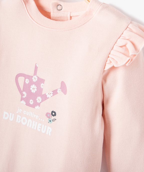Pyjama bébé en jersey à épaules volantées vue2 - GEMO(BB COUCHE) - GEMO