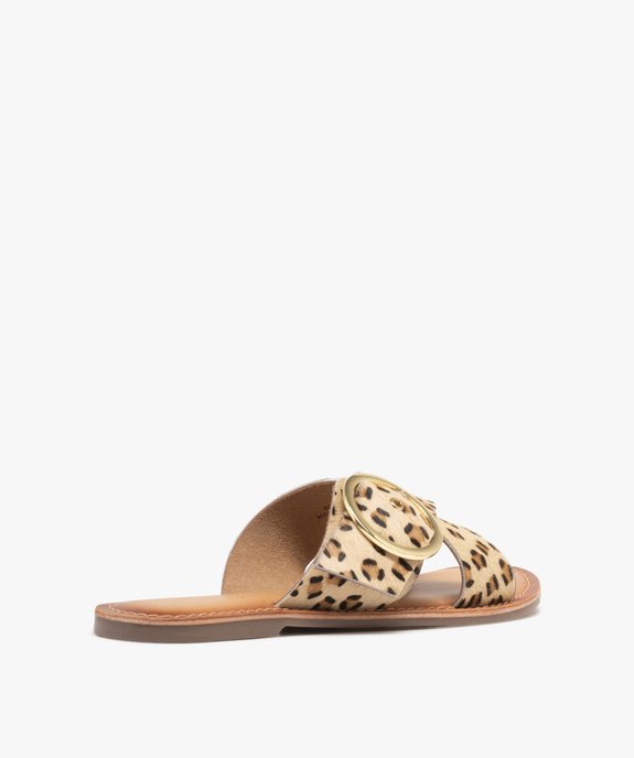 Sandales mules à larges brides en cuir femme vue5 - FOLLOW ME - GEMO