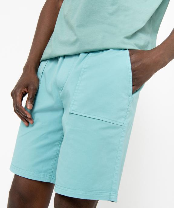 Bermuda en toile uni avec ceinture ajustable homme vue2 - GEMO 4G HOMME - GEMO