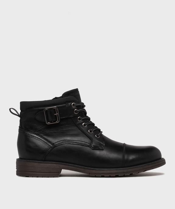 Boots mid-cut à semelle crantée, lacets et zip homme vue2 - MARIO BALDANO - GEMO