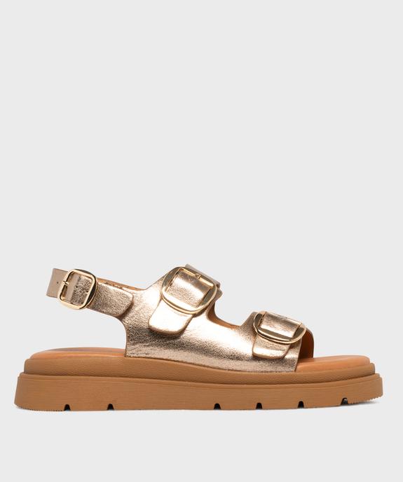 Sandales plateformes à 3 boucles femme - 5 Miles vue2 - 5 MILES - GEMO