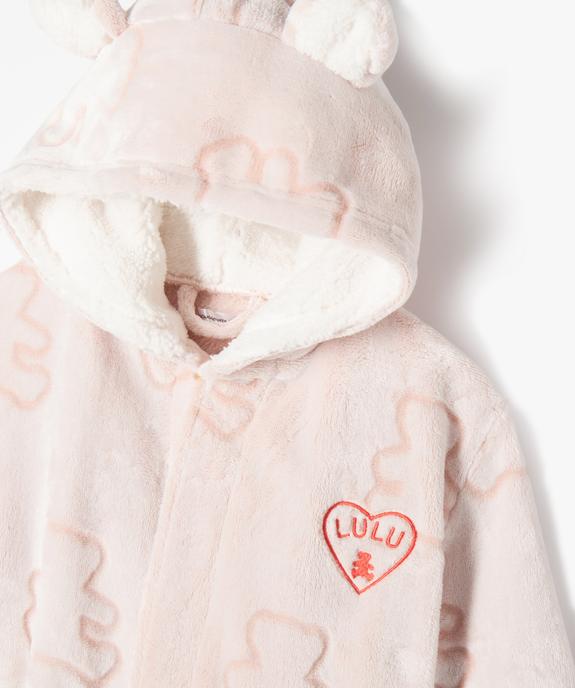 Robe de chambre en maille peluche fille - LuluCastagnette vue2 - LULUCASTAGNETTE - GEMO