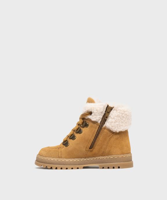 Boots bébé garçon à col fourré et dessus en cuir suédé avec semelle crantée - NA! vue11 - NA! - GEMO