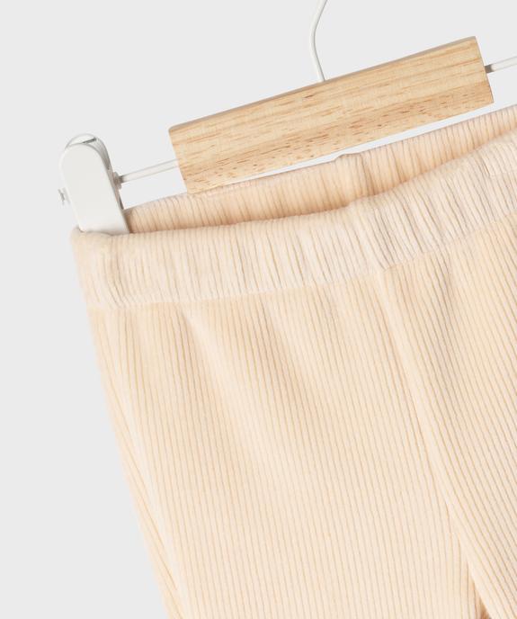 Pantalon en maille côtelée à doublure fourrure imitation bébé fille vue2 - GEMO(BEBE DEBT) - GEMO