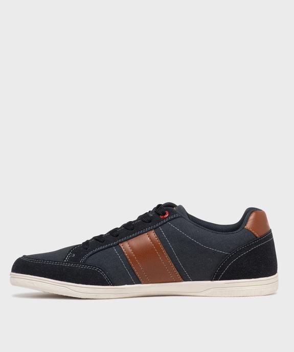 Baskets homme en toile basse style denim à bande contrastante - Lee Cooper vue3 - LEE COOPER - GEMO