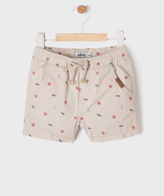 Short en toile à taille ajustable bébé garçon vue1 - GEMO 4G BEBE - GEMO
