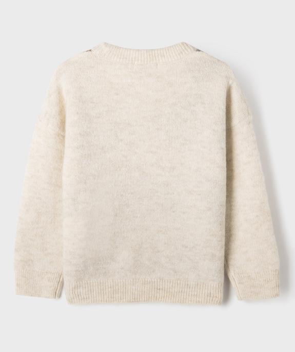 Pull à motifs losanges fille vue3 - GEMO (ENFANT) - GEMO