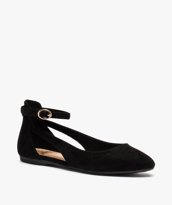 Ballerines femme à talon plat unies avec bride cheville vue3 - VALENTINA BALDA - GEMO