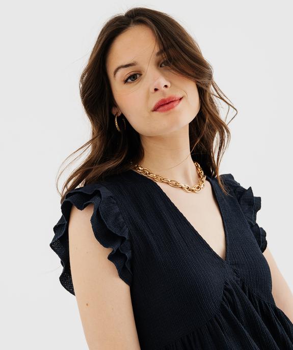 Robe à manches volantées avec taille empire femme vue2 - GEMO(FEMME PAP) - GEMO
