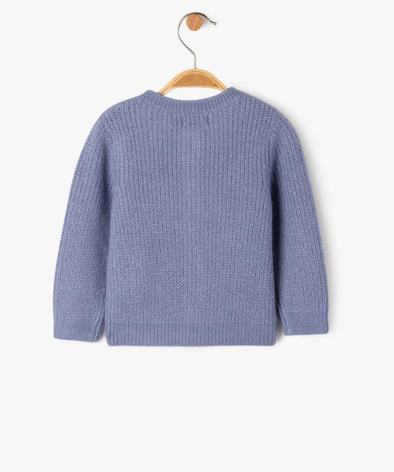 Gilet en maille ajourée à col rond bébé fille vue3 - GEMO(BEBE DEBT) - GEMO