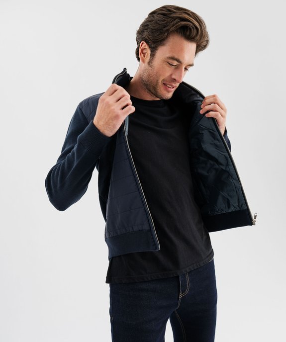 Gilet bimatière matelassé homme vue6 - GEMO (HOMME) - GEMO