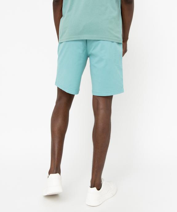 Bermuda en toile uni avec ceinture ajustable homme vue3 - GEMO 4G HOMME - GEMO