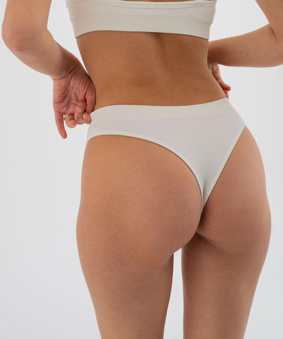 Tanga en maille côtelée femme vue2 - GEMO 4G FEMME - GEMO