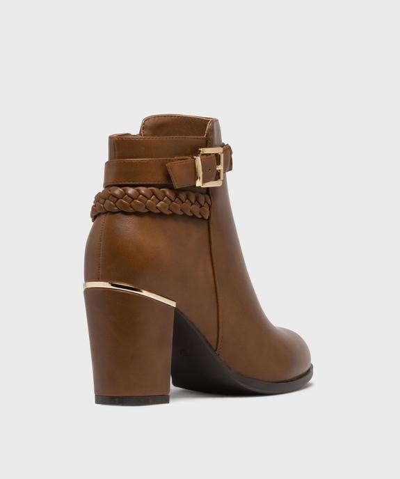 Bottines à talon avec bride tressée à la cheville femme - Valentina Baldano vue4 - VALENTINA BALDANO GEMO FORGOOD - GEMO