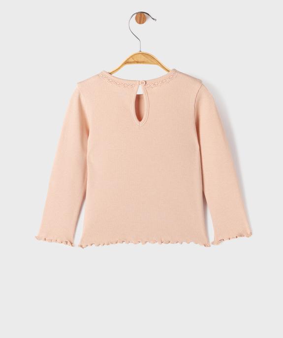Tee-shirt manches longues avec finitions froncées bébé fille vue4 - GEMO 4G BEBE - GEMO