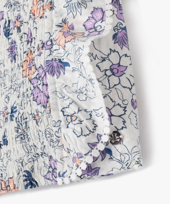 Blouse sans manches à motifs fleuris fille - LuluCastagnette vue3 - LULUCASTAGNETTE - GEMO
