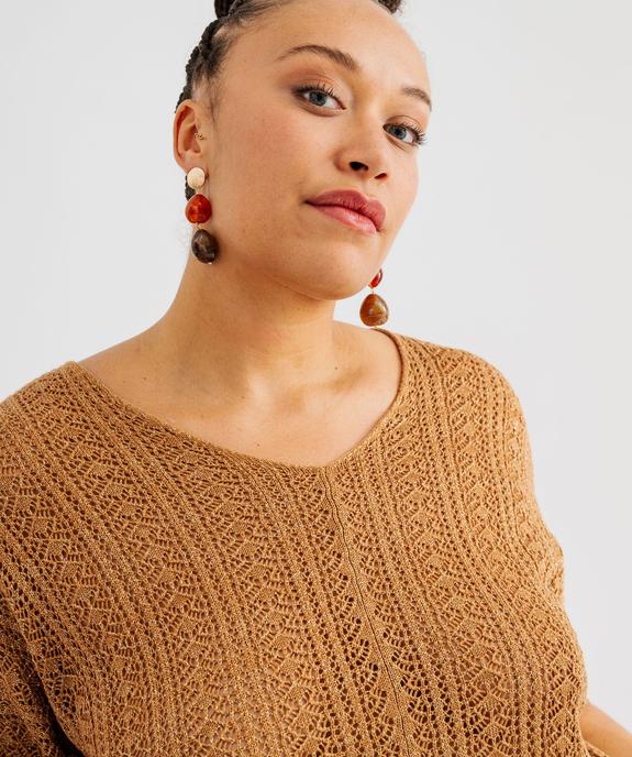 Pull ajouré en maille scintillante femme grande taille vue2 - GEMO (G TAILLE) - GEMO