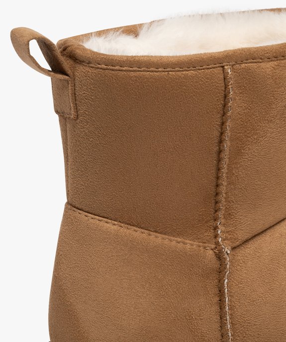 Boots femme fourrées et compensées en suédine  vue8 - 5 MILES - GEMO