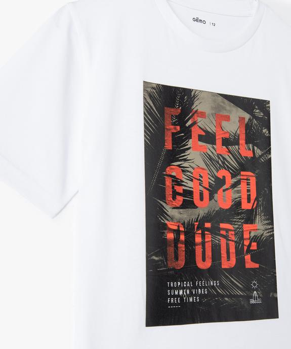 Tee-shirt imprimé en coton garçon vue2 - GEMO (JUNIOR) - GEMO