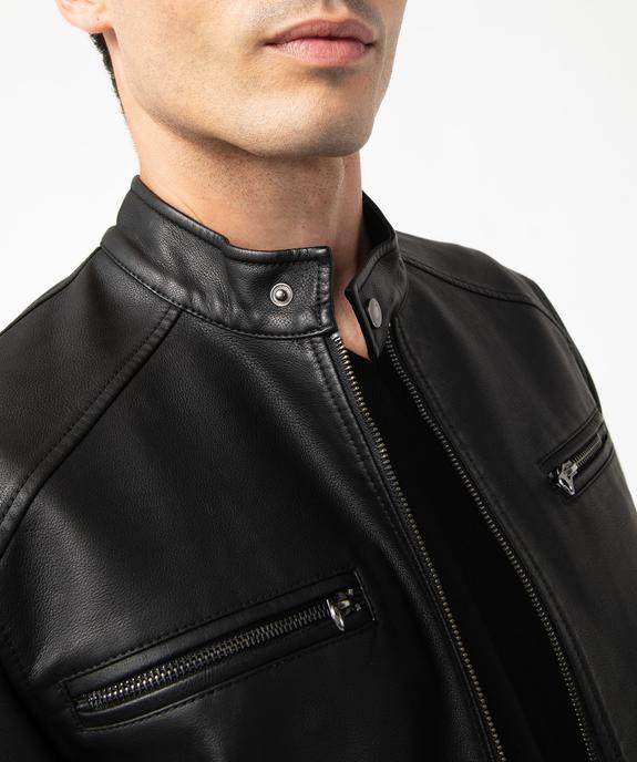 Blouson biker en cuir imitation homme vue2 - GEMO (HOMME) - GEMO