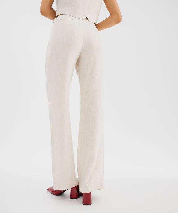 Pantalon large en viscose et lin femme vue3 - GEMO(FEMME PAP) - GEMO