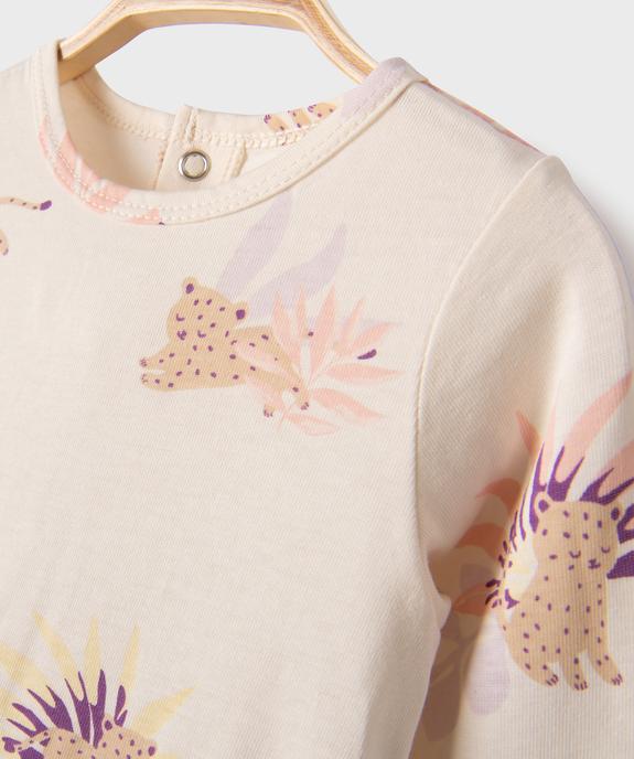 Pyjama dors-bien à pont-dos en jersey de coton imprimé bébé vue3 - GEMO 4G BEBE - GEMO
