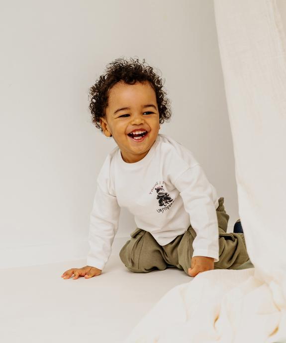 Tee-shirt manches longues imprimé devant et dos bébé garçon vue1 - GEMO 4G BEBE - GEMO