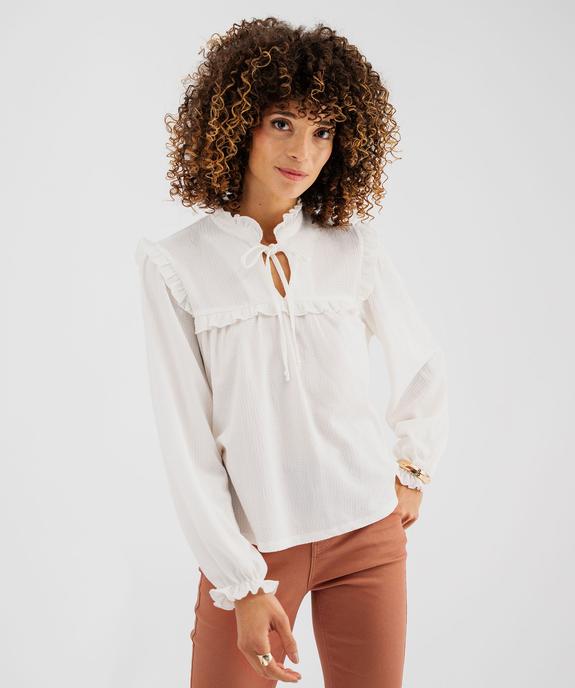 Blouse manches longues à col V femme vue1 - GEMO 4G FEMME - GEMO