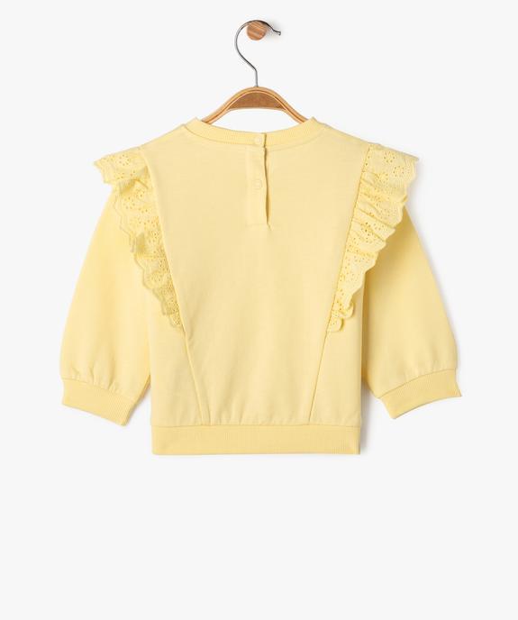 Sweat ample à broderie anglaise bébé fille vue3 - GEMO 4G BEBE - GEMO