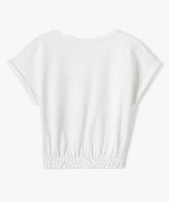 Tee-shirt fille à manches courtes avec motif en sequins brodés vue3 - GEMO (ENFANT) - GEMO