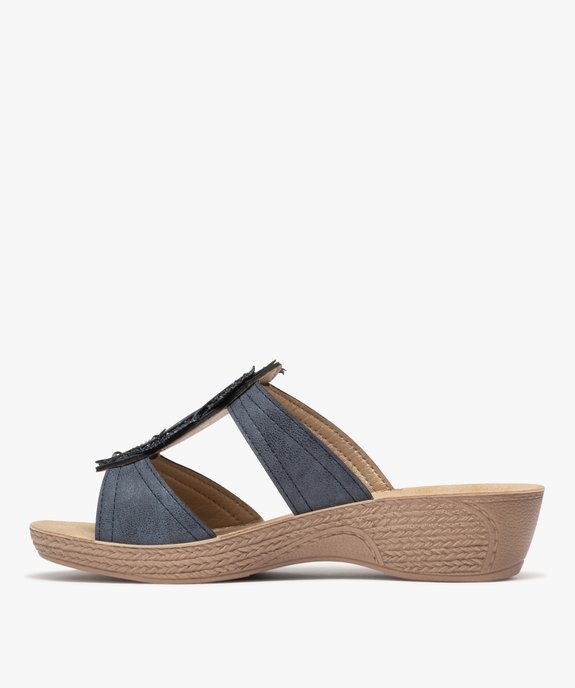 Sandales confort forme mule femme avec fermeture scratch vue3 - G'FLEX - GEMO