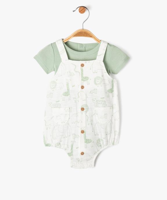 Ensemble 2 pièces body et barboteuse bébé garçon vue1 - GEMO(BB COUCHE) - GEMO