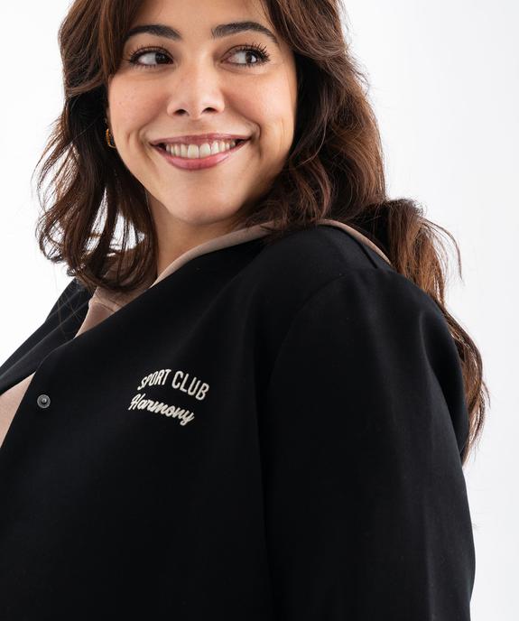 Blouson fermeture pression avec inscription brodée femme grande taille - GEMO (G TAILLE) Blouson fermeture pression avec inscription brodée femme grande taille vue2 - GEMO (G TAILLE) - GEMO