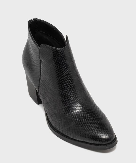 Boots santiags à talon cubain, bout pointu et tige texturée femme vue6 - FOLLOW ME - GEMO