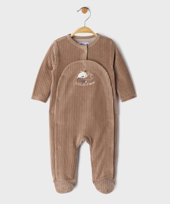Ensemble 2 pièces body croisé + pyjama dors-bien en velours bébé vue2 - GEMO 4G BEBE - GEMO