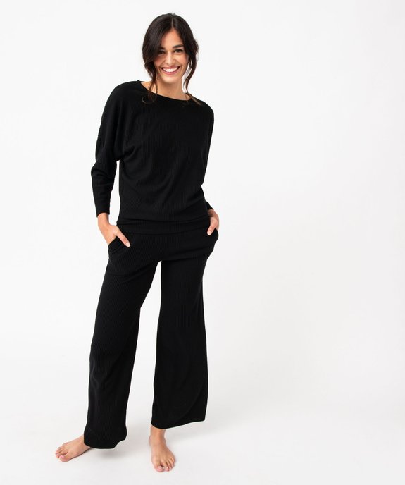 Haut de pyjama en maille côtelée femme vue5 - GEMO 4G FEMME - GEMO